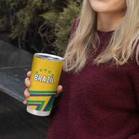 Custom Brazil Football Spirit Tumbler Cup Selecao Canarinho Sporty Style - Wonder Print Shop