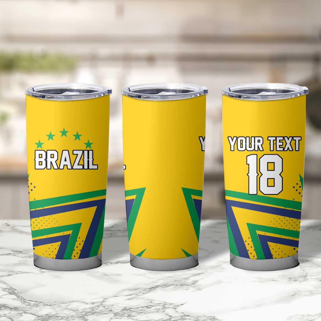Custom Brazil Football Spirit Tumbler Cup Selecao Canarinho Sporty Style - Wonder Print Shop
