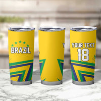 Custom Brazil Football Spirit Tumbler Cup Selecao Canarinho Sporty Style - Wonder Print Shop