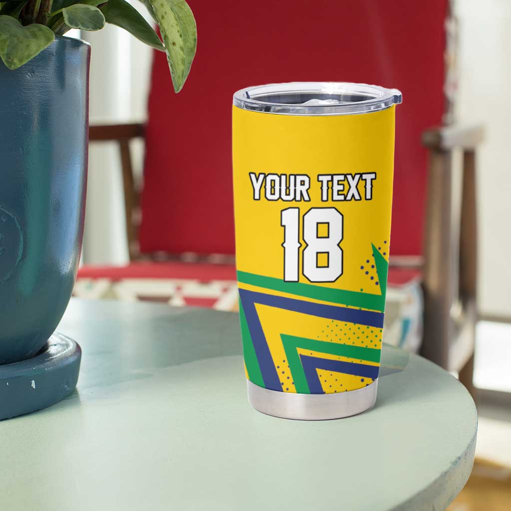 Custom Brazil Football Spirit Tumbler Cup Selecao Canarinho Sporty Style - Wonder Print Shop