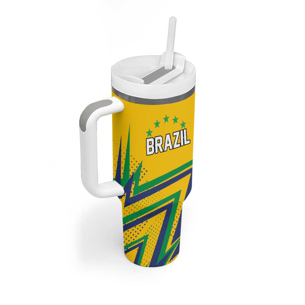 Custom Brazil Football Spirit Tumbler With Handle Selecao Canarinho Sporty Style - Wonder Print Shop