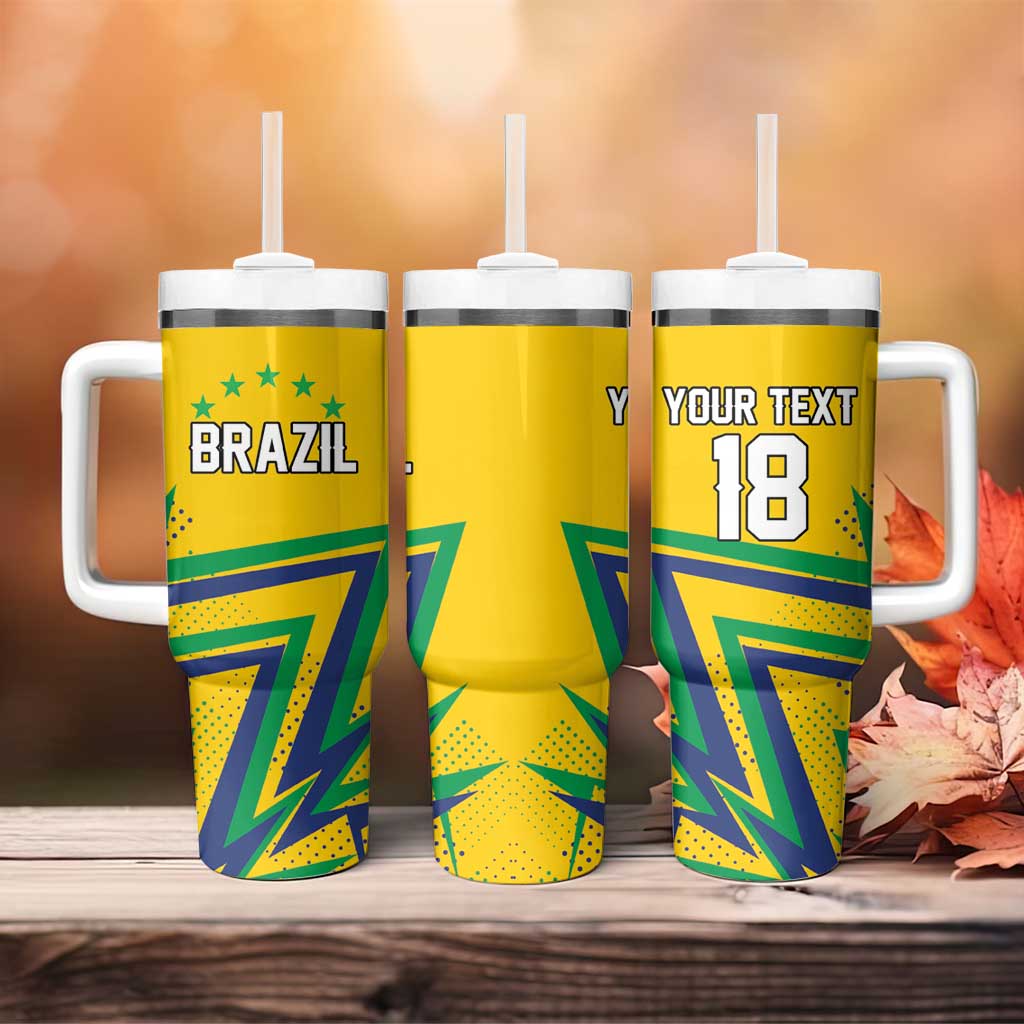 Custom Brazil Football Spirit Tumbler With Handle Selecao Canarinho Sporty Style - Wonder Print Shop