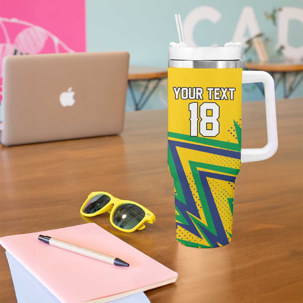 Custom Brazil Football Spirit Tumbler With Handle Selecao Canarinho Sporty Style - Wonder Print Shop