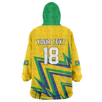 Custom Brazil Football Spirit Wearable Blanket Hoodie Selecao Canarinho Sporty Style - Wonder Print Shop