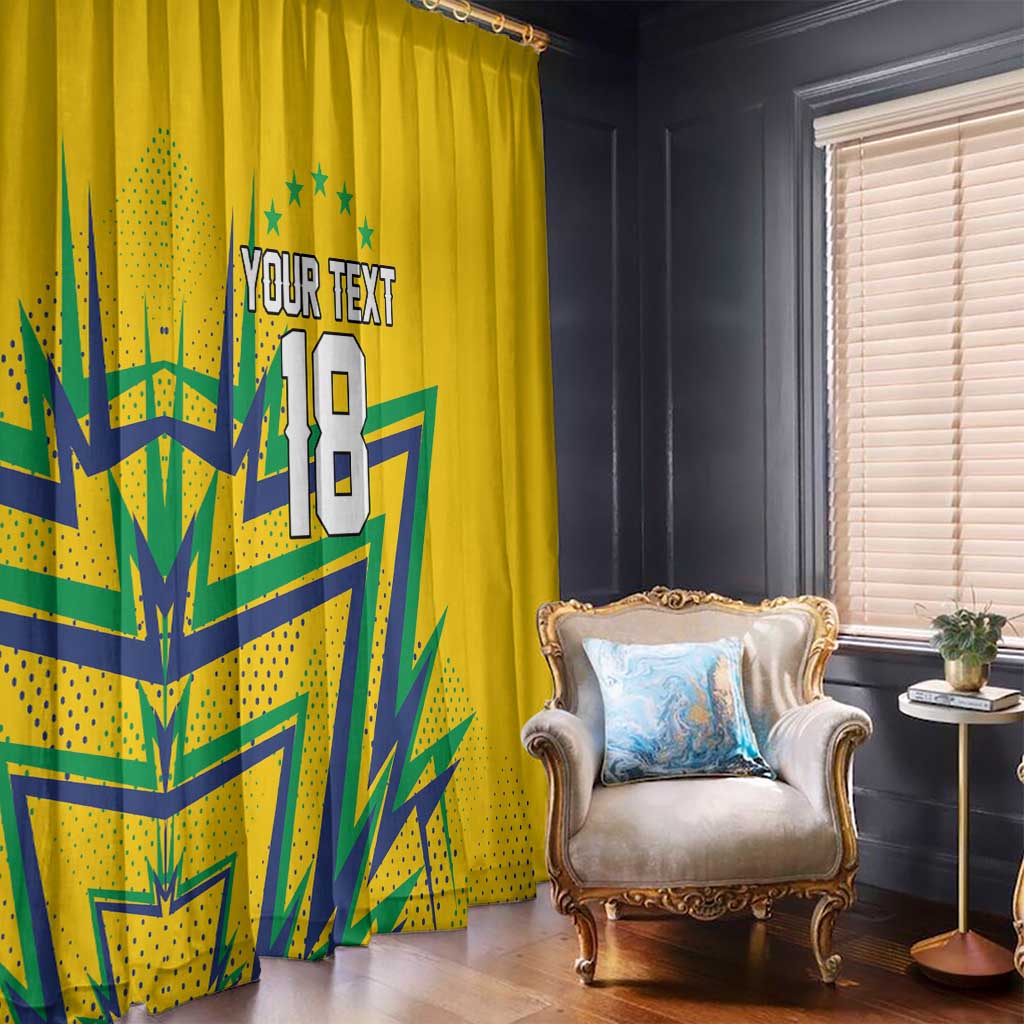 Custom Brazil Football Spirit Window Curtain Selecao Canarinho Sporty Style - Wonder Print Shop
