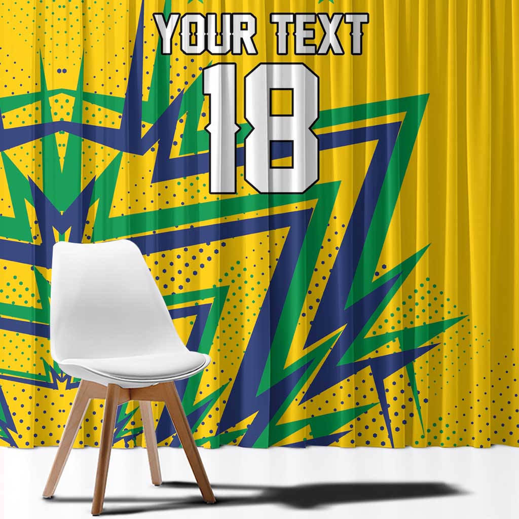 Custom Brazil Football Spirit Window Curtain Selecao Canarinho Sporty Style - Wonder Print Shop
