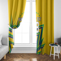 Custom Brazil Football Spirit Window Curtain Selecao Canarinho Sporty Style - Wonder Print Shop