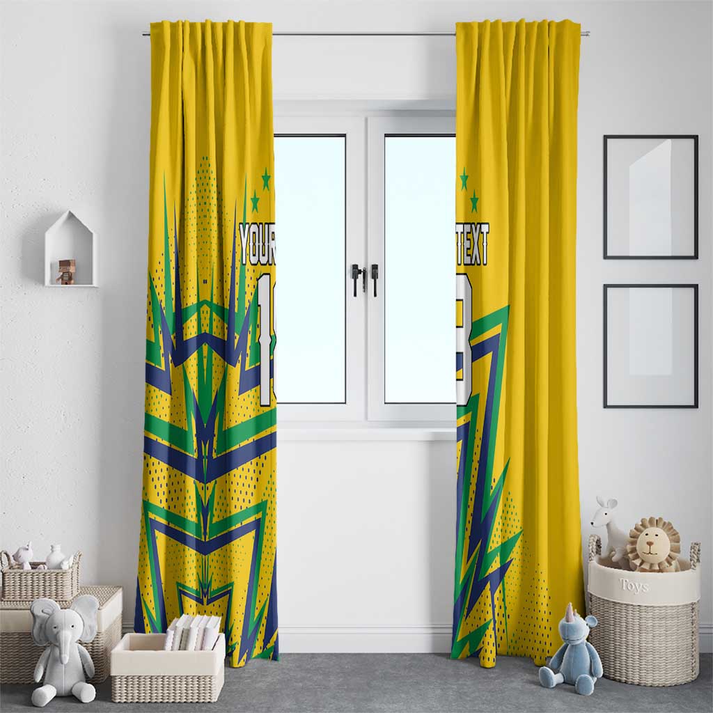 Custom Brazil Football Spirit Window Curtain Selecao Canarinho Sporty Style - Wonder Print Shop