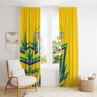 Custom Brazil Football Spirit Window Curtain Selecao Canarinho Sporty Style - Wonder Print Shop