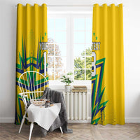 Custom Brazil Football Spirit Window Curtain Selecao Canarinho Sporty Style - Wonder Print Shop