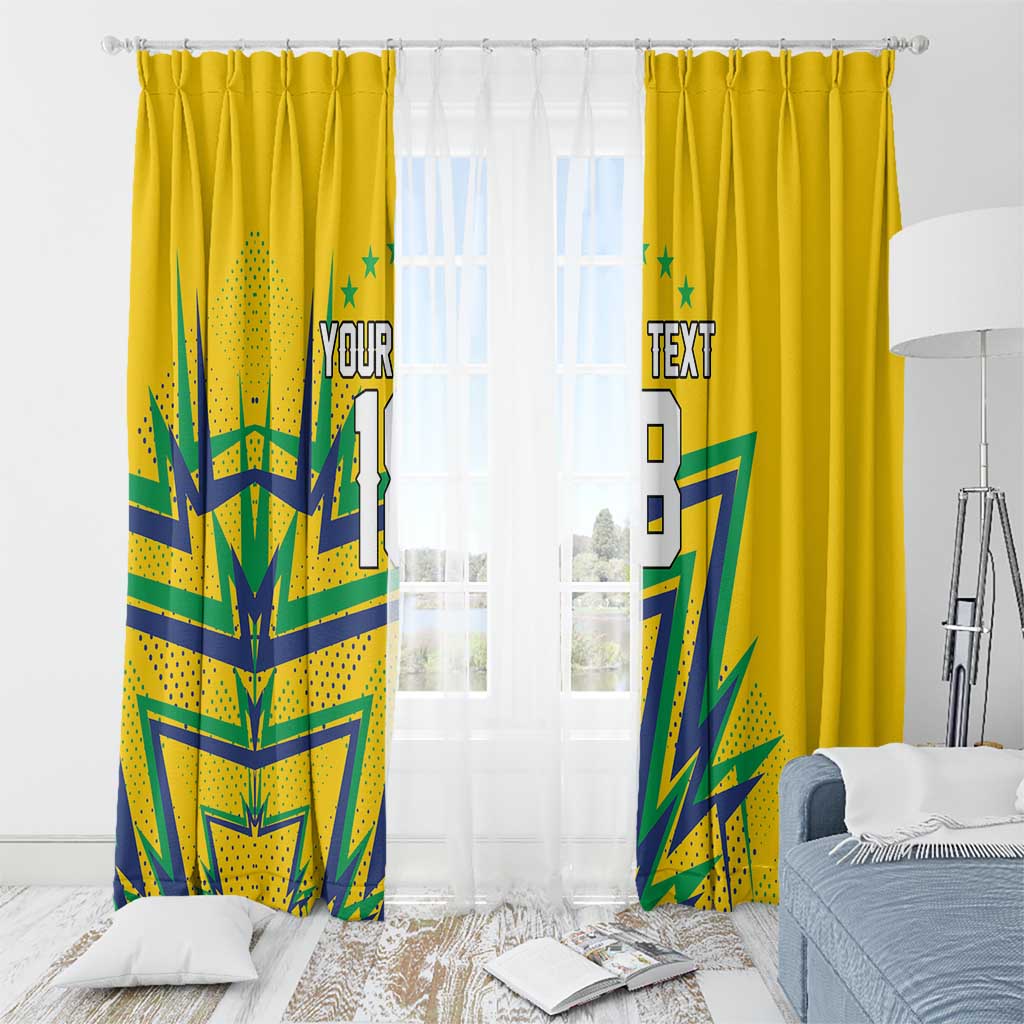 Custom Brazil Football Spirit Window Curtain Selecao Canarinho Sporty Style - Wonder Print Shop