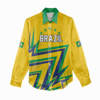 Custom Brazil Football Spirit Women Casual Shirt Selecao Canarinho Sporty Style - Wonder Print Shop