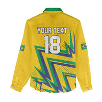 Custom Brazil Football Spirit Women Casual Shirt Selecao Canarinho Sporty Style - Wonder Print Shop