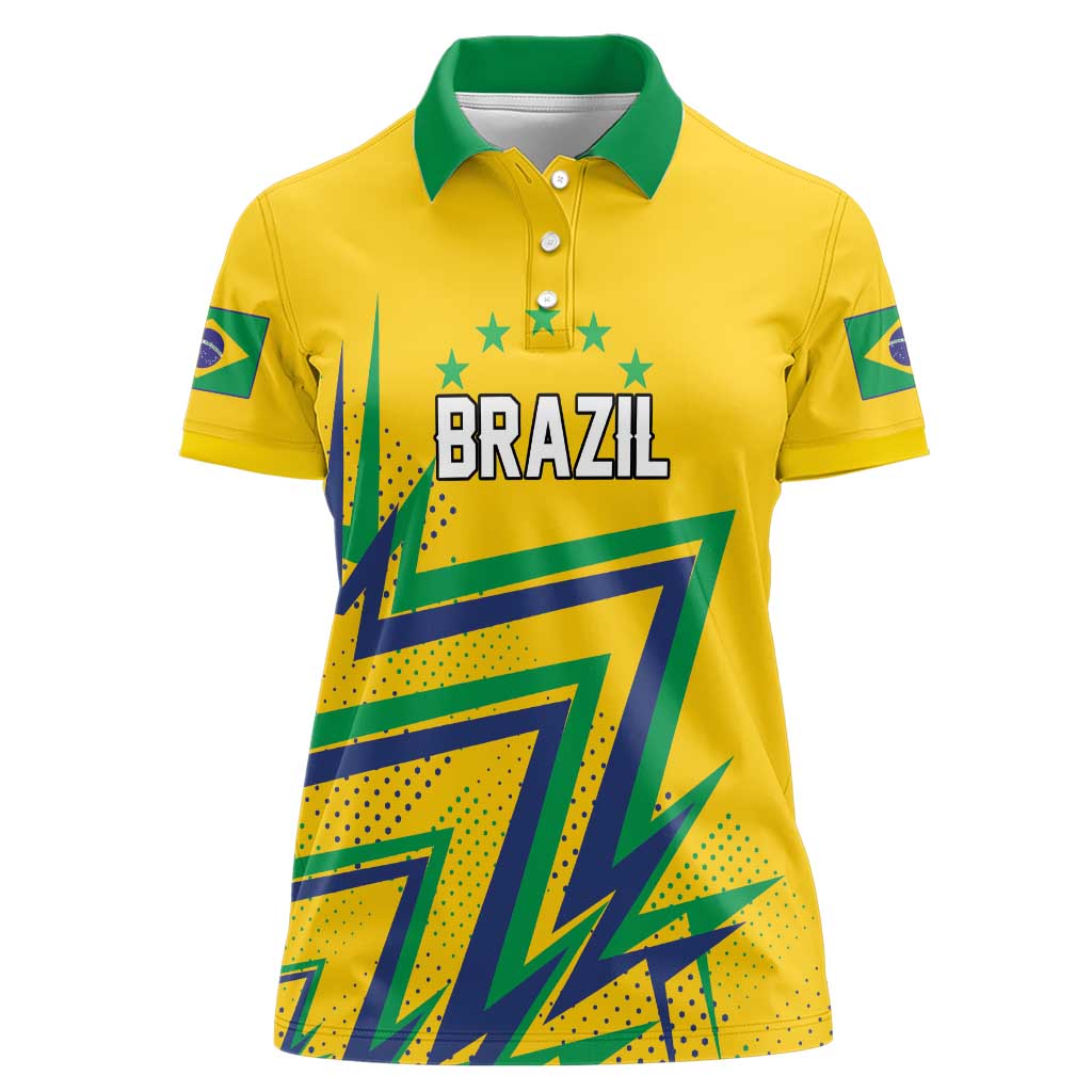 Custom Brazil Football Spirit Women Polo Shirt Selecao Canarinho Sporty Style - Wonder Print Shop