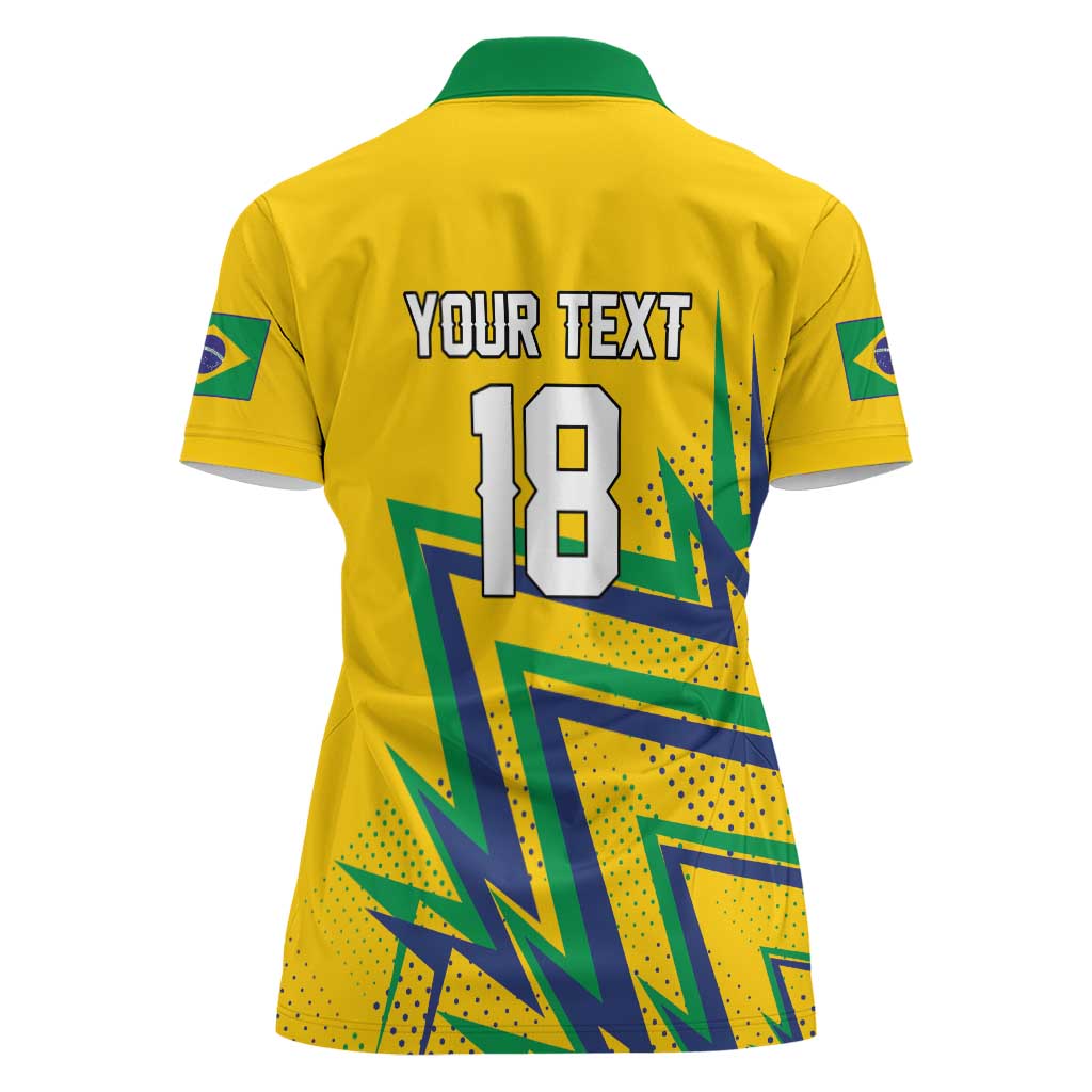 Custom Brazil Football Spirit Women Polo Shirt Selecao Canarinho Sporty Style - Wonder Print Shop
