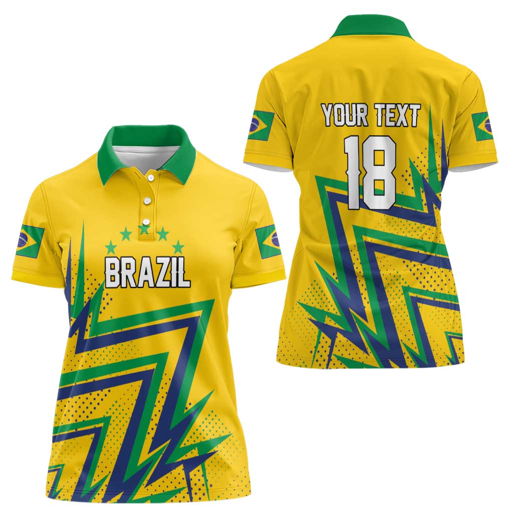 Custom Brazil Football Spirit Women Polo Shirt Selecao Canarinho Sporty Style - Wonder Print Shop