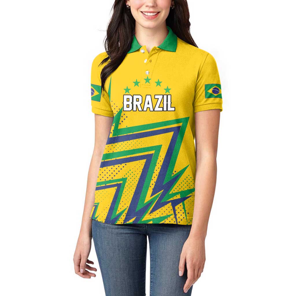 Custom Brazil Football Spirit Women Polo Shirt Selecao Canarinho Sporty Style - Wonder Print Shop