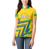 Custom Brazil Football Spirit Women Polo Shirt Selecao Canarinho Sporty Style - Wonder Print Shop