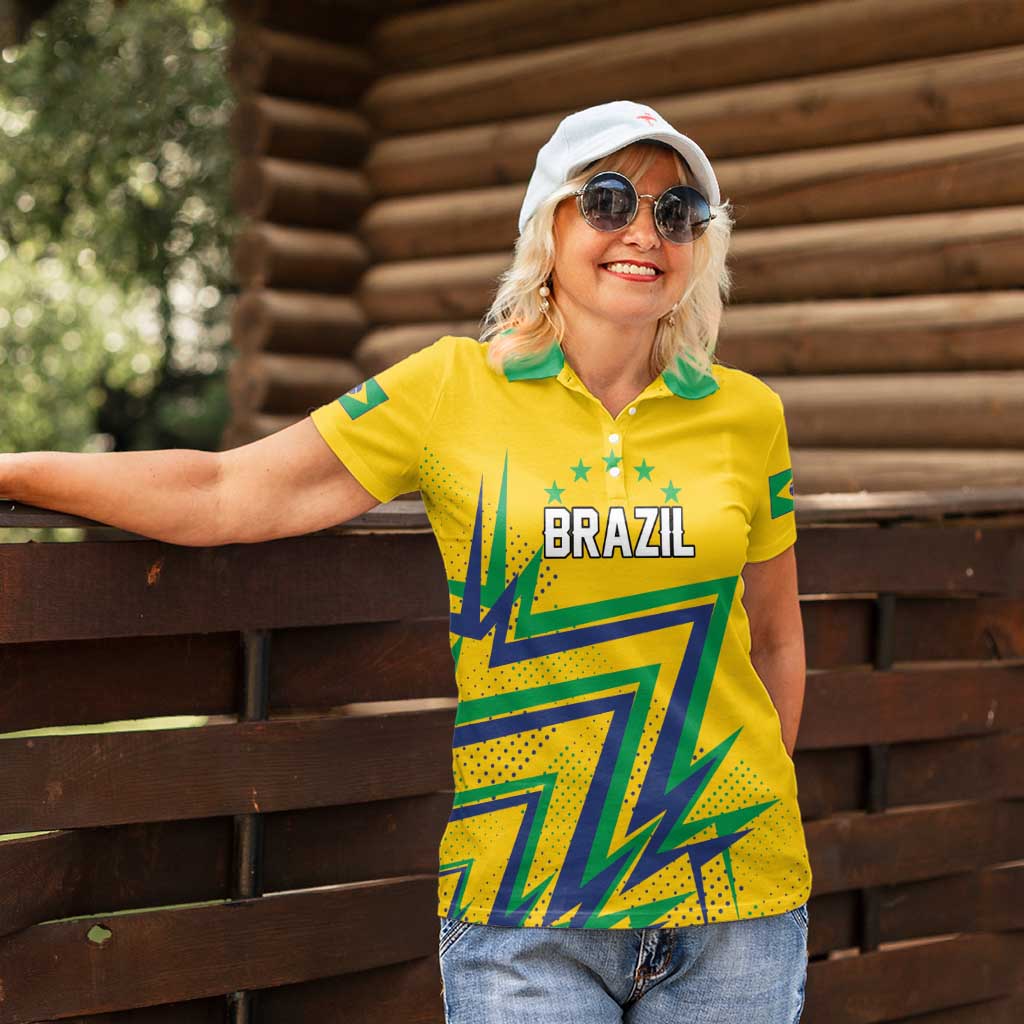 Custom Brazil Football Spirit Women Polo Shirt Selecao Canarinho Sporty Style - Wonder Print Shop