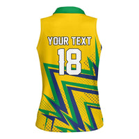 Custom Brazil Football Spirit Women Sleeveless Polo Shirt Selecao Canarinho Sporty Style - Wonder Print Shop