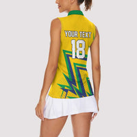 Custom Brazil Football Spirit Women Sleeveless Polo Shirt Selecao Canarinho Sporty Style - Wonder Print Shop