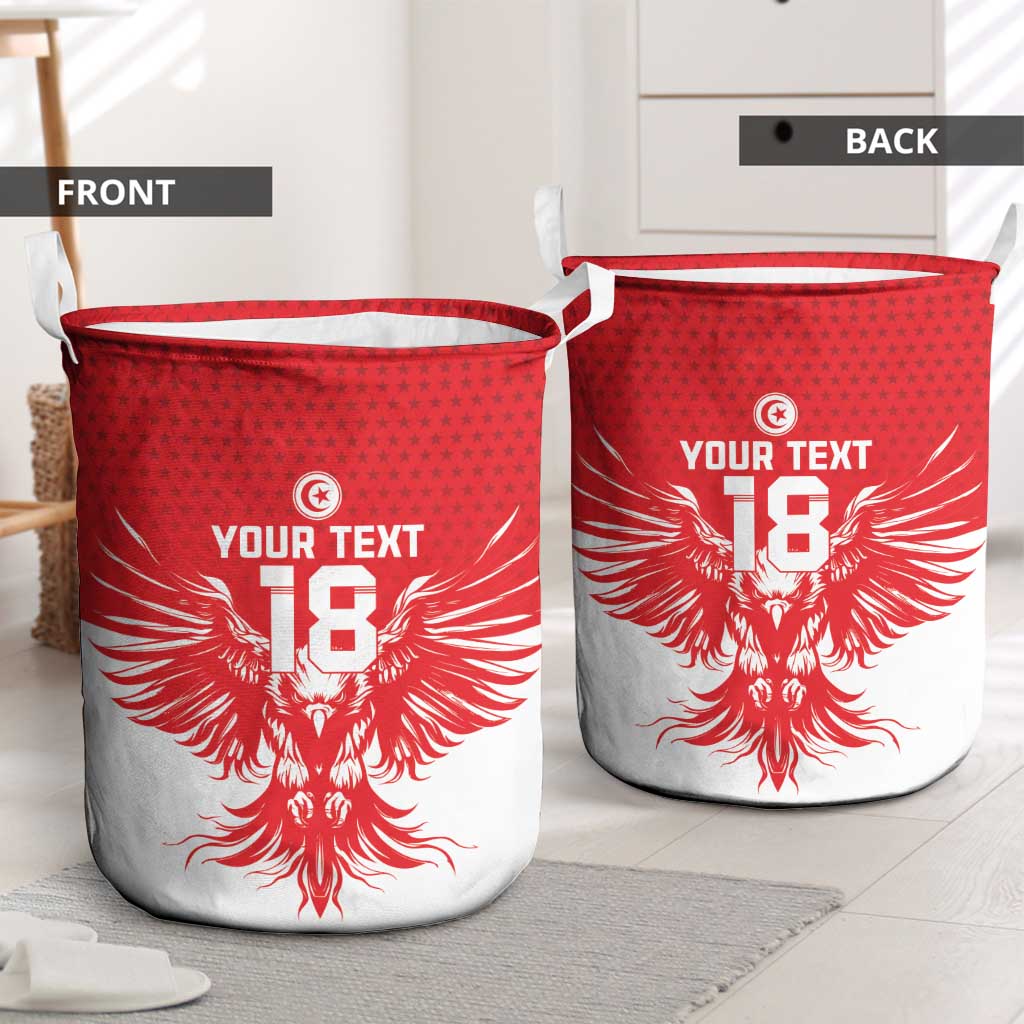 Custom Tunisia Football Laundry Basket Eagles of Carthage Spirit - Wonder Print Shop