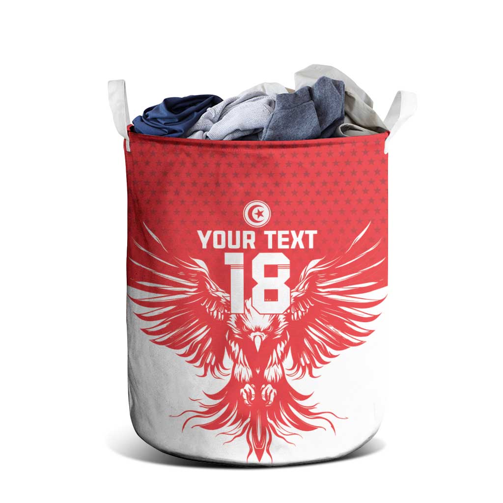 Custom Tunisia Football Laundry Basket Eagles of Carthage Spirit - Wonder Print Shop
