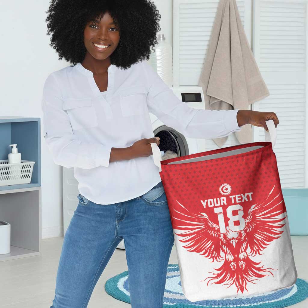 Custom Tunisia Football Laundry Basket Eagles of Carthage Spirit - Wonder Print Shop