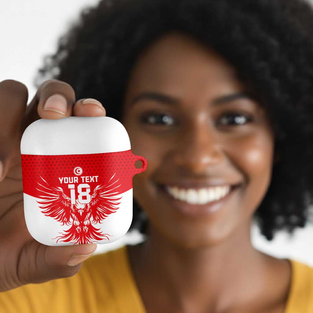 Custom Tunisia Football AirPods Case Eagles of Carthage Spirit - Wonder Print Shop