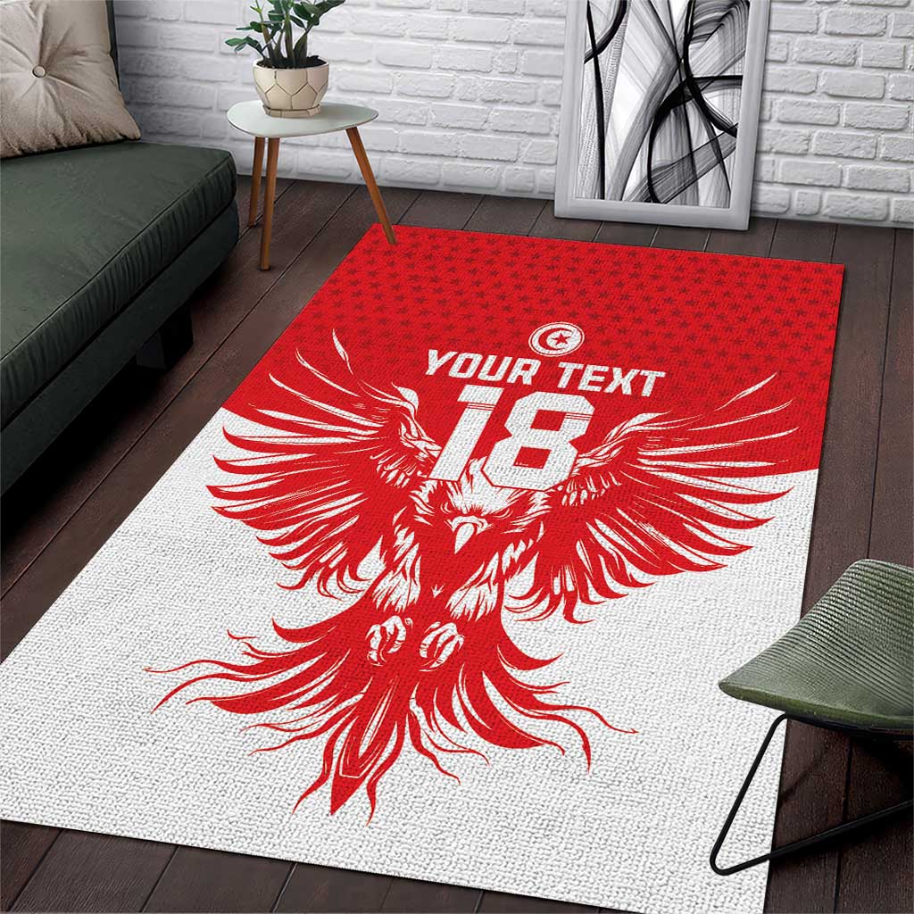 Custom Tunisia Football Area Rug Eagles of Carthage Spirit - Wonder Print Shop