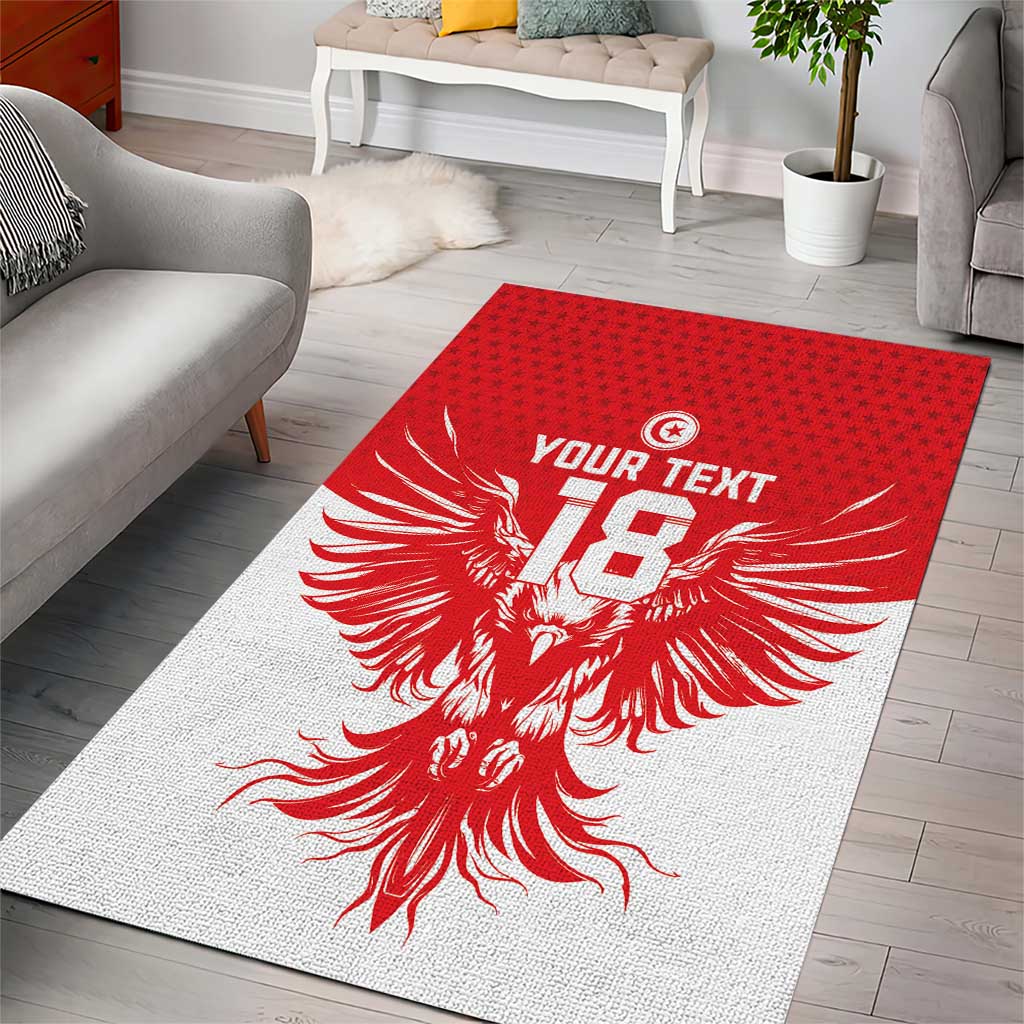 Custom Tunisia Football Area Rug Eagles of Carthage Spirit - Wonder Print Shop