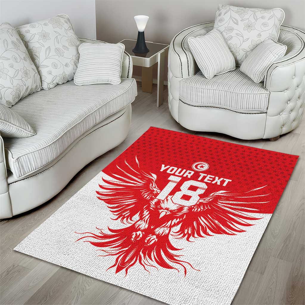 Custom Tunisia Football Area Rug Eagles of Carthage Spirit - Wonder Print Shop
