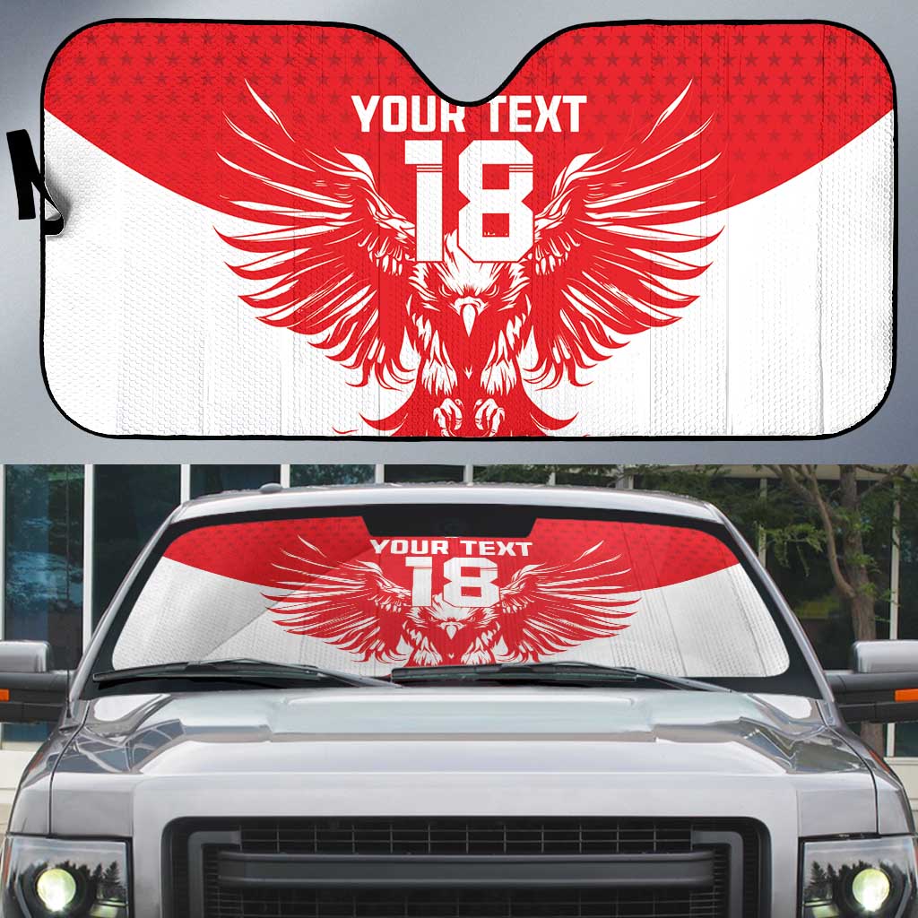 Custom Tunisia Football Auto Sun Shade Eagles of Carthage Spirit - Wonder Print Shop