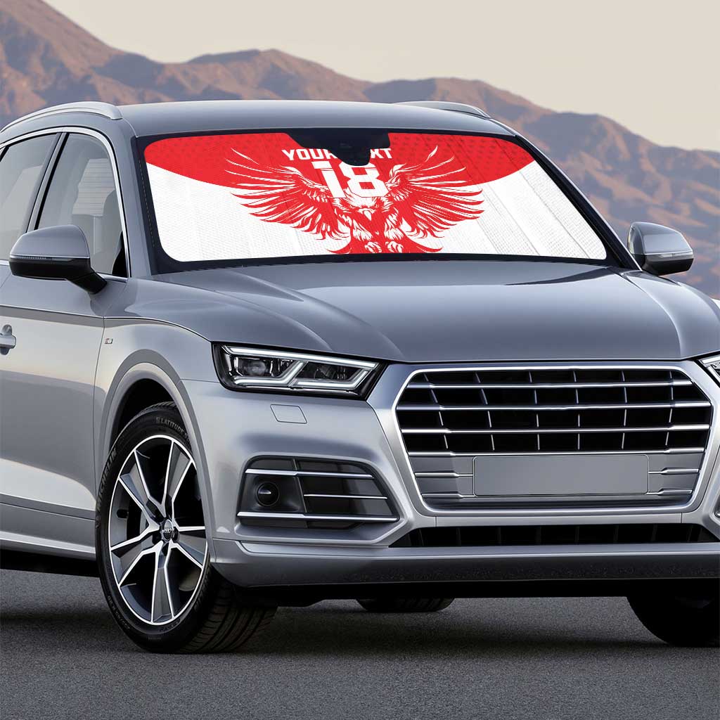 Custom Tunisia Football Auto Sun Shade Eagles of Carthage Spirit - Wonder Print Shop