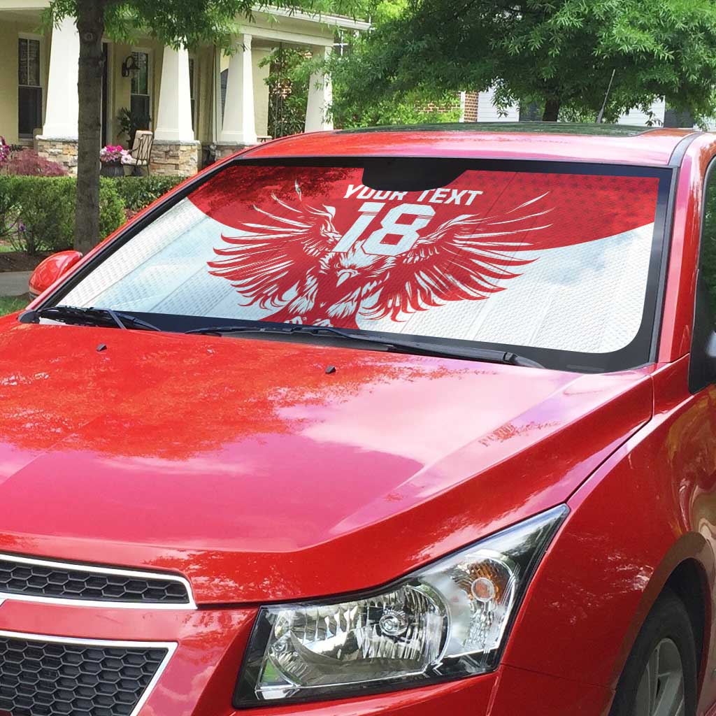 Custom Tunisia Football Auto Sun Shade Eagles of Carthage Spirit - Wonder Print Shop