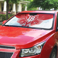 Custom Tunisia Football Auto Sun Shade Eagles of Carthage Spirit - Wonder Print Shop