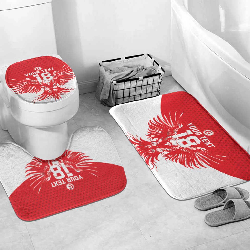 Custom Tunisia Football Bathroom Set Eagles of Carthage Spirit LT18