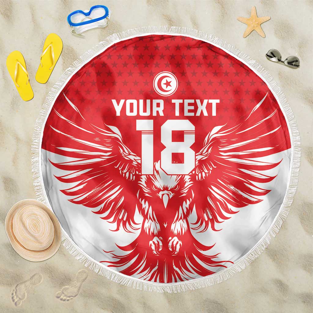 Custom Tunisia Football Beach Blanket Eagles of Carthage Spirit - Wonder Print Shop