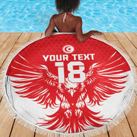 Custom Tunisia Football Beach Blanket Eagles of Carthage Spirit - Wonder Print Shop