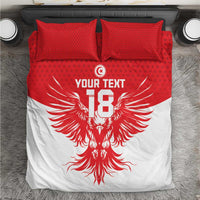 Custom Tunisia Football Bedding Set Eagles of Carthage Spirit - Wonder Print Shop
