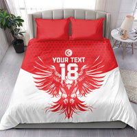 Custom Tunisia Football Bedding Set Eagles of Carthage Spirit - Wonder Print Shop