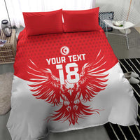 Custom Tunisia Football Bedding Set Eagles of Carthage Spirit - Wonder Print Shop