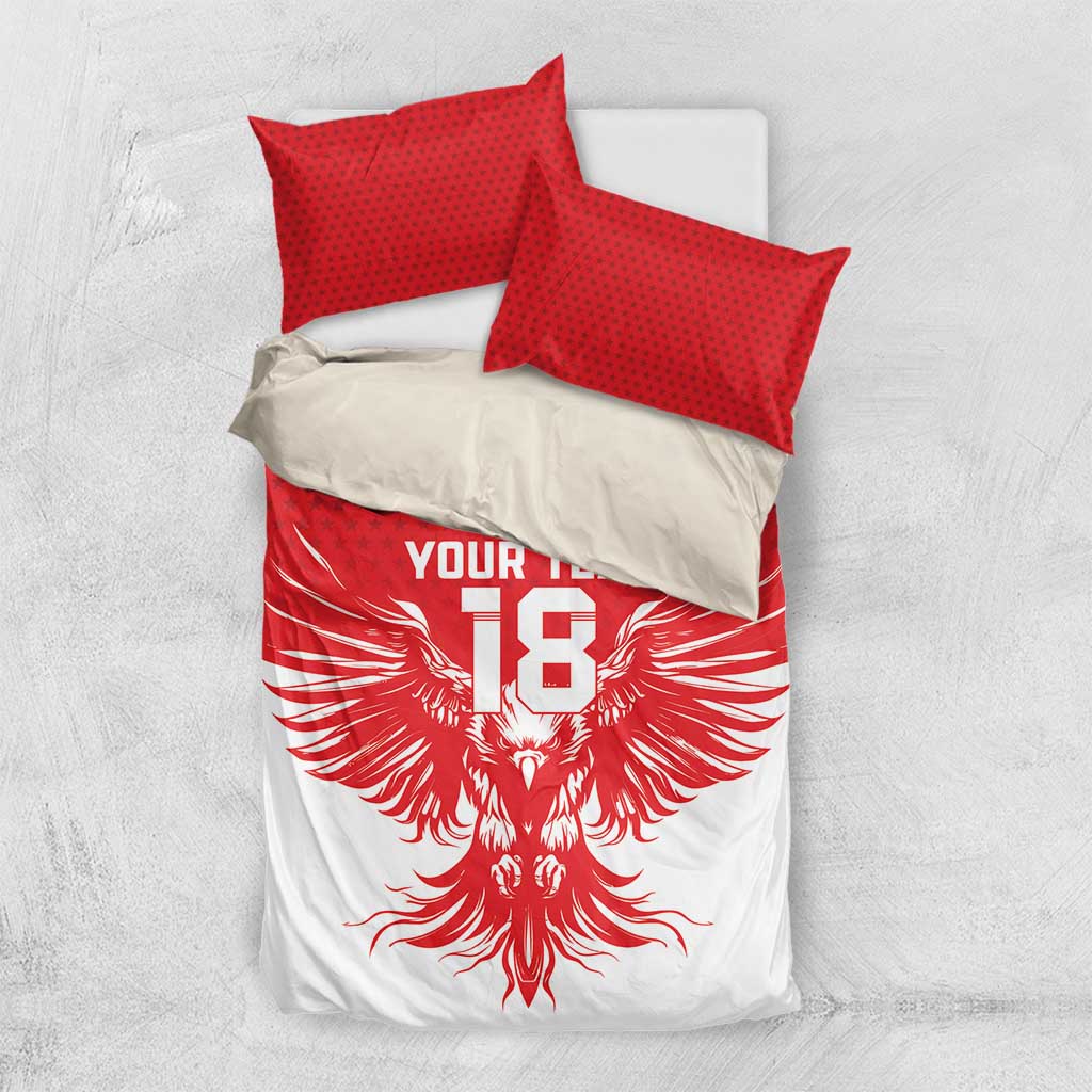 Custom Tunisia Football Bedding Set Eagles of Carthage Spirit - Wonder Print Shop