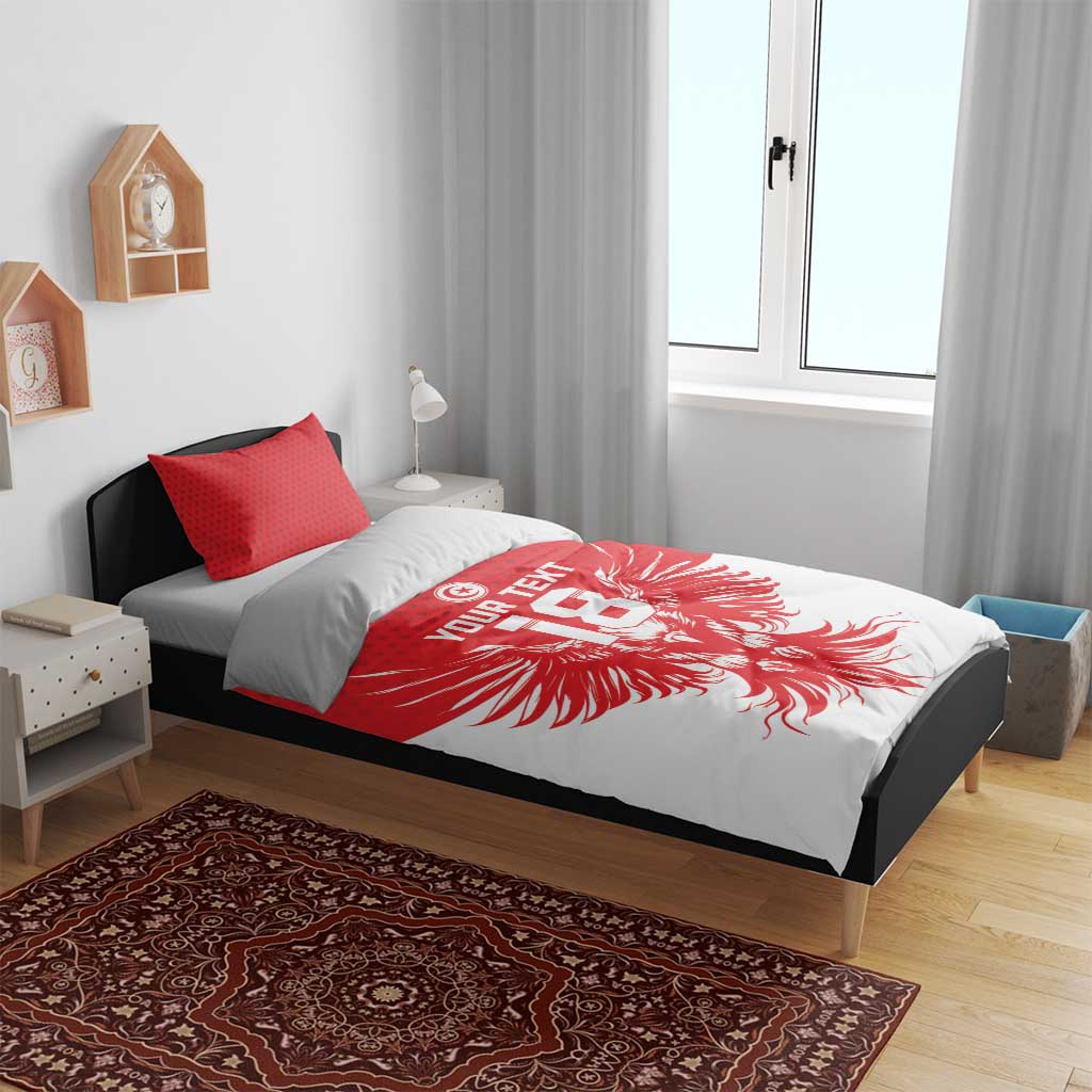 Custom Tunisia Football Bedding Set Eagles of Carthage Spirit - Wonder Print Shop