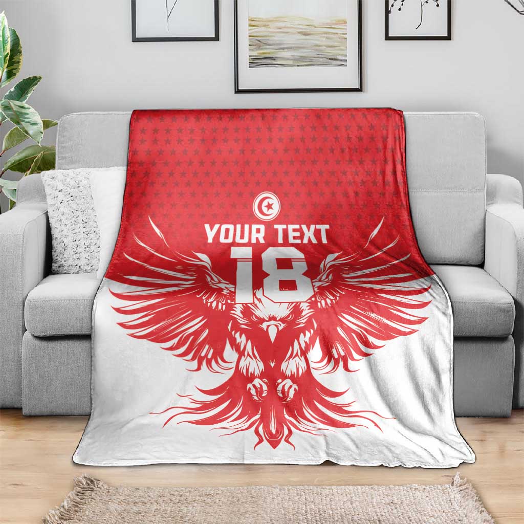 Custom Tunisia Football Blanket Eagles of Carthage Spirit - Wonder Print Shop