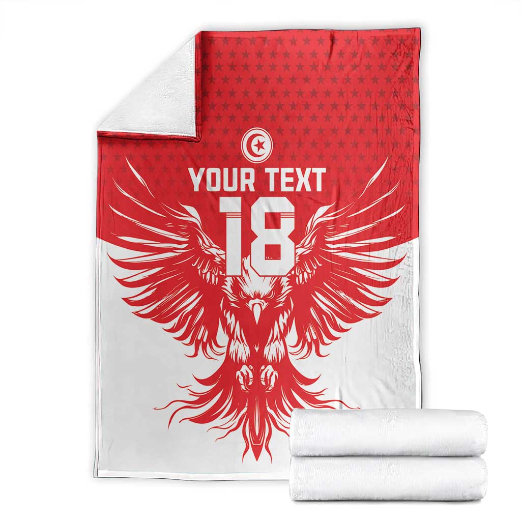 Custom Tunisia Football Blanket Eagles of Carthage Spirit - Wonder Print Shop