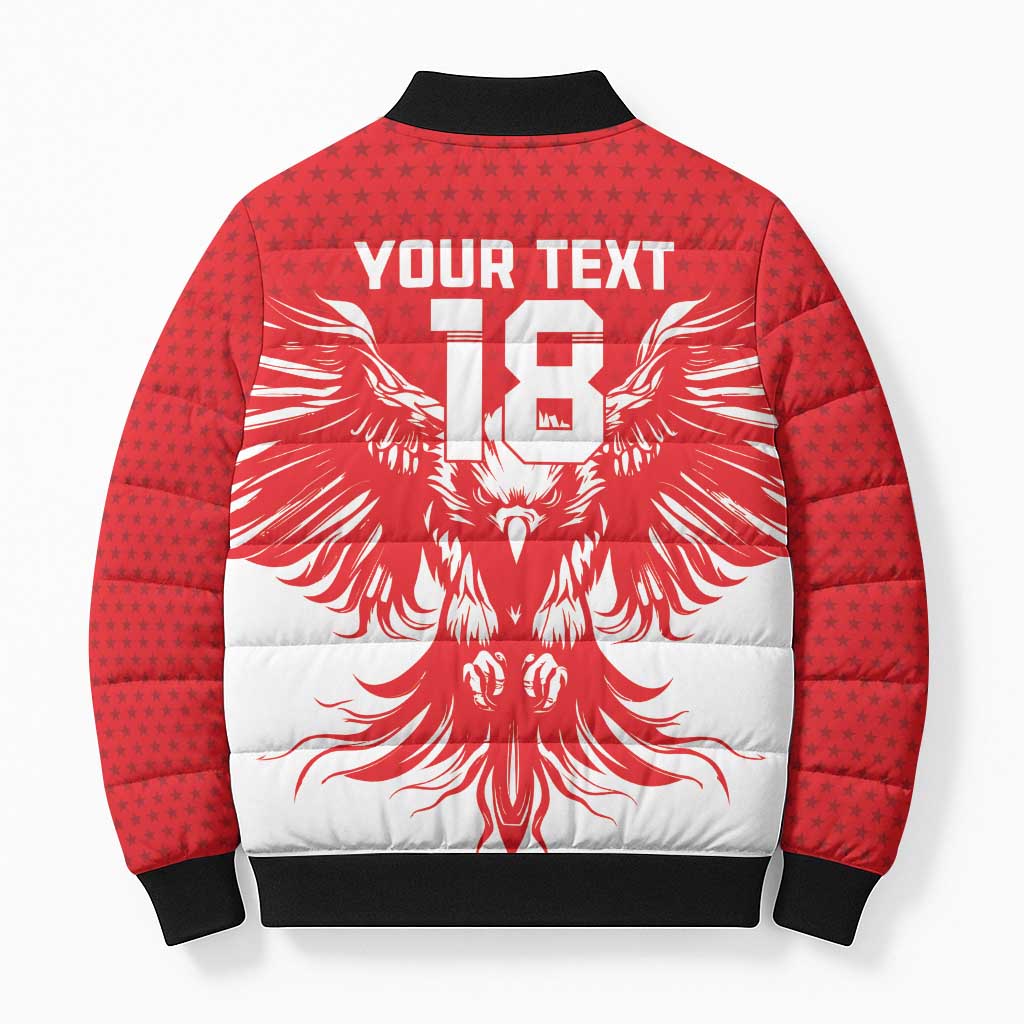 Custom Tunisia Football Bomber Puffer Jacket Eagles of Carthage Spirit - Wonder Print Shop