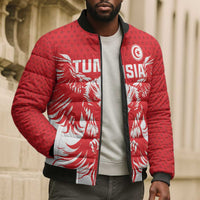 Custom Tunisia Football Bomber Puffer Jacket Eagles of Carthage Spirit - Wonder Print Shop