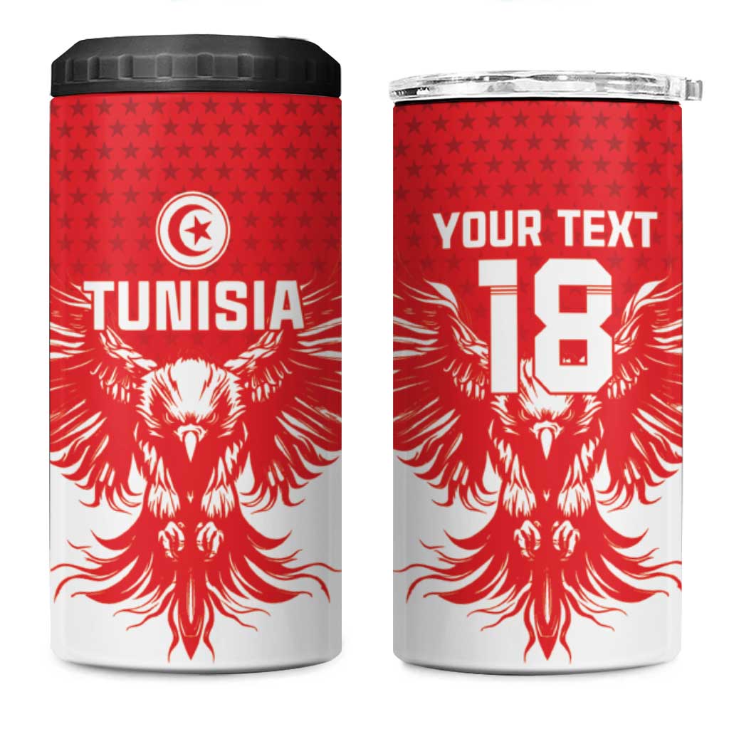 Custom Tunisia Football 4 in 1 Can Cooler Tumbler Eagles of Carthage Spirit - Wonder Print Shop