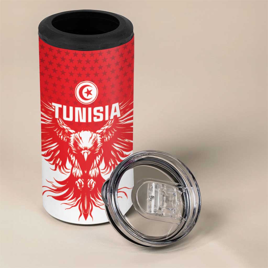 Custom Tunisia Football 4 in 1 Can Cooler Tumbler Eagles of Carthage Spirit - Wonder Print Shop